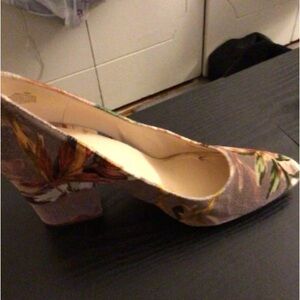 Floral Patterned Block Heels